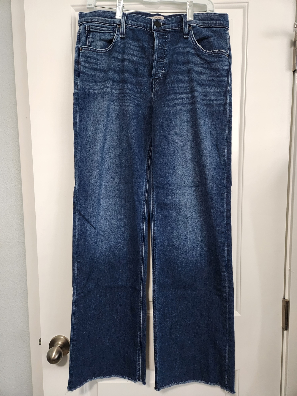 Hudson Jeans Wide-Leg Flare in Medium/Dark Blue